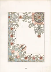 Secesní makový ornament (litografie)