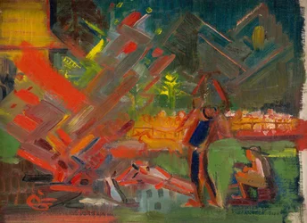 táborák, cca 1940 (olej na plátně)
