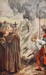 Upálení Jana Husa 6. července 1415, ilustrace z „Historie Německa“ od H.E. Marshall