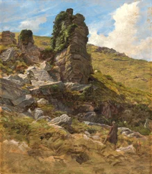 Skalnatý výběžek (olej na kartě)