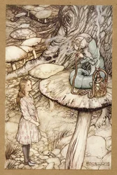 Rada od housenky, z Alenčina dobrodružství v říši divů, Lewis Carroll, pub. 1907