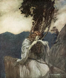 „Brunnhilde líbá prsten, který jí Siegfried zanechal“, 1924.