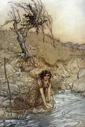 Hermia: Ilustrace Arthura RACKHAMA (1867-1939) pro Sen letní noci od Williama SHAKESPEARE
