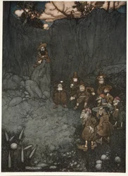 Jeho otec je viděl v jejich starých holandských šatech hrát na kuželky, z hospody Rip Van Winkle od Washingtona Irvinga. 1910