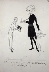 Viděl jsem nějakou vaši látku s malým fialovým čůrákem...řekl Gissing Humbly, ilustrace z 