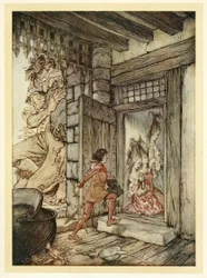 Jack vzal klíče od hradu a odemkl všechny dveře z hospody English Fairy Tales. 1922