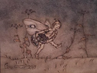 Elfí obsluha na dně, ilustrace ke „Snu noci svatojánské“