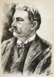 AZEVEDO, Aluisio de (1857-1913). Brazilský spisovatel. Rytina.