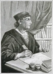 Antonio de NEBRIJA (Antonio Martinez de Cala y Xarava, Antonius Nebrissensis, Antonius Lebrixen) (1441-1522). Anglický humanista a gramatik. Rytina