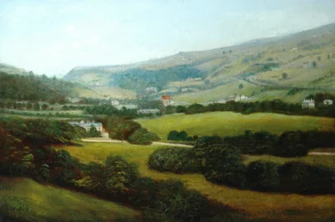Centre Vale Park a Burnley Valley (olej na plátně)