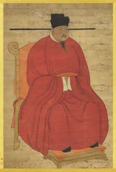 Císař Zhengzong (Zhao Heng), 3. panovník (severní) dynastie Song (r. 997-1022) (tuš a barva na hedvábí; závěsný svitek)