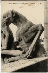 Chrlič neboli chiméra katedrály Notre Dame de Paris postavené mezi lety 1163 a 14. stoletím - Pohlednice, sbírka Selva