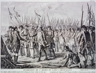 Kapitulace britské armády u Yorktownu (rytina)