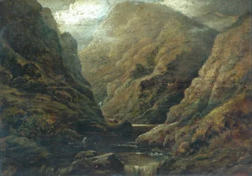 Hornatá krajina (olej na plátně)