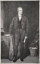 PEEL, Robert (1788-1850). Předseda vlády Spojeného království (1834-1835 a 1841-1846). Rytina pro Rafaela Warda. Rytina.