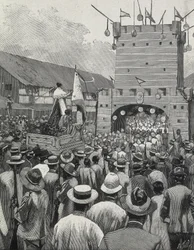 Filipíny (1899). Protest v Manile. (rytina)