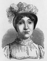 Portrét Sophie Armandové neboli Madame Blanchardové (1778-1819), manželky Jeana Pierra Blancharda, francouzského aviatika. Zemřela při výbuchu balonu.
