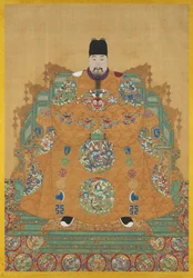 Portrét Zhu Youyuana (1476-1519) (závěsný svitek, tuš a barvy na hedvábí)