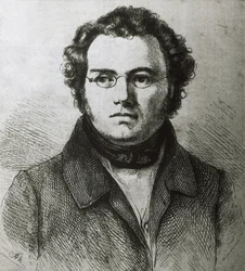 SCHUBERT, Franz (1797-1828). Rakouský romantický skladatel. Lepty.
