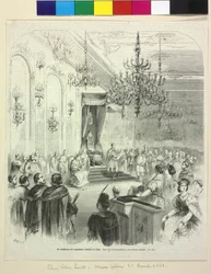 Iniciace uherského zemského sněmu v Budíně 6. dubna 1861 hrabětem Georgem Apponyim