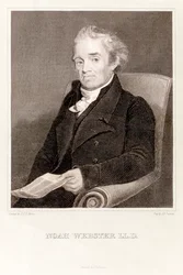 Noah Webster: americký lexikograf (rytina)