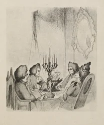 Scéna z "Madame Lescaut" z knihy padesáti kreseb