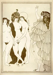Aubrey BEARDSLEY (1872-1898) ilustrace pro „Lysistrata“ (411 př.nl) od Aristophana