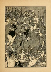 Znásilnění zámku. Ilustrace pro The Cave of Spleen od Alexandra Popea
