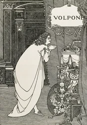 Titulní strana Volpone or the fox (1609) napsal Ben Johnson