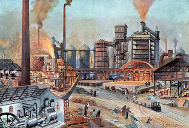 Ocelářský průmysl v Německu, kolem roku 1880 (ilustrace)