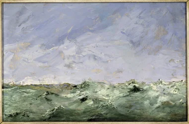 Drobná voda. Dalaro (comte de Stockohlm) - Malá voda. Dalaroe, Strindberg, srpen (1849-1912). Olej na kartonu