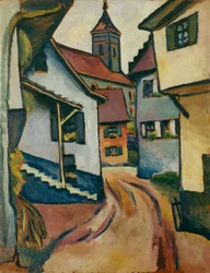Ulice s kostelem v Kandernu