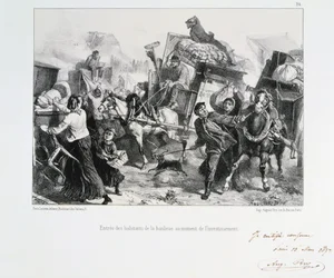 Obyvatelé předměstí přijíždějící do Paříže předtím, než Prusové obléhají město, 1870 1872