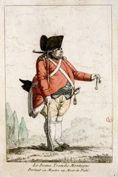 Statečný Slice Mountain nosí hodinky na Piety Mountain. V „“ Kostýmy doby revoluce 1790-1793““. Barevné vody pana Guillaumot Jr.