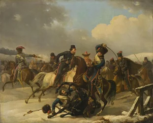 Kozáci pronásledovali ustupující francouzské vojáky, 1812, 1827