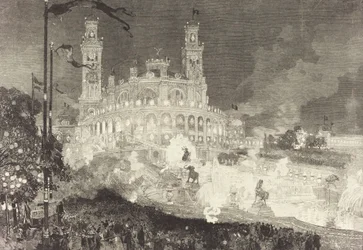 14. července. Osvětlení paláce Trocadéro, 1883.