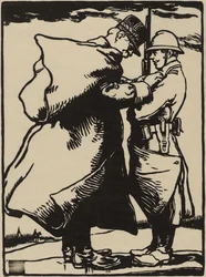 Joffre, otec vojáka (dřevořez na japonském morušovém papíře)