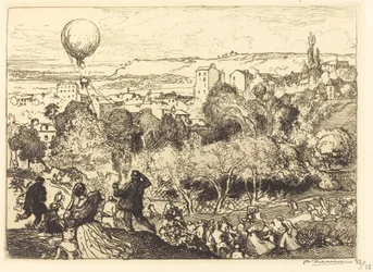 Padající balón v Pre-Saint-Gervais