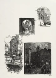 Ilustrované Rouen: Rue des Charretes; Halage Street; Rue Eau de Robec; Náměstí umění