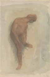 Nahá ženská postava držící levou nohu, 1900-1912.