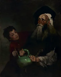 Lazarillo de Tormes a jeho slepý pán, před rokem 1880 (olej na látce)