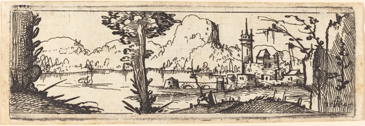Krajina s jezerem a městem, 1545.