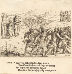 Mojžíš s nataženýma rukama, 1547.