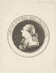 Tisk portrétní medaile Ludvíka XVI., možná 1789-90.