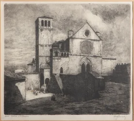 Assisi, Bazilika sv. Františka (lept na papíře)