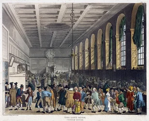 Interiér Custom House, Londýn, 1808