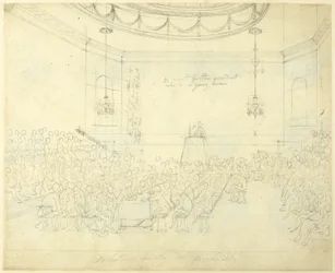 Studie pro debatní společnost na Piccadilly, od Microcosm of London