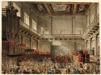 Studie pro Royal Chapel, Whitehall, v mikrokosmu v Londýně