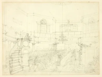 Studie ke kapli The Magdalen Chapel, od Microcosm of London