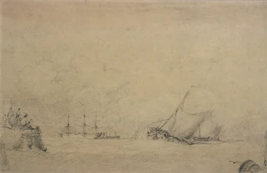 Lugger Making for the Mouth of a Harbour (kresba)